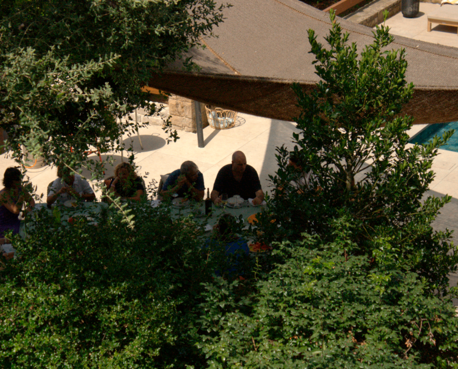 Long table lunch under the shade